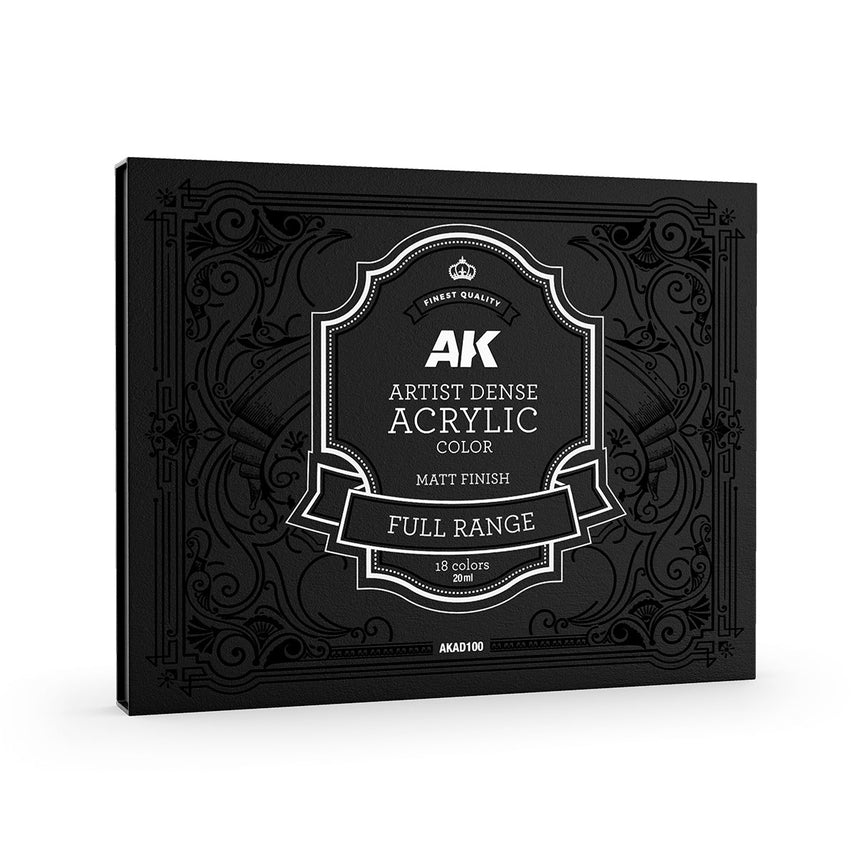 Full Range Deluxe Edition Box - Artist Dense Acrylic (18 Farben) - AK Interactive - AKAD100