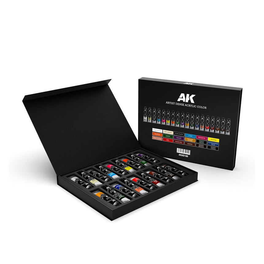 Full Range Deluxe Edition Box - Artist Dense Acrylic (18 Farben) - AK Interactive - AKAD100 (2)