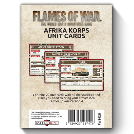 Afrika Korps Unit Cards