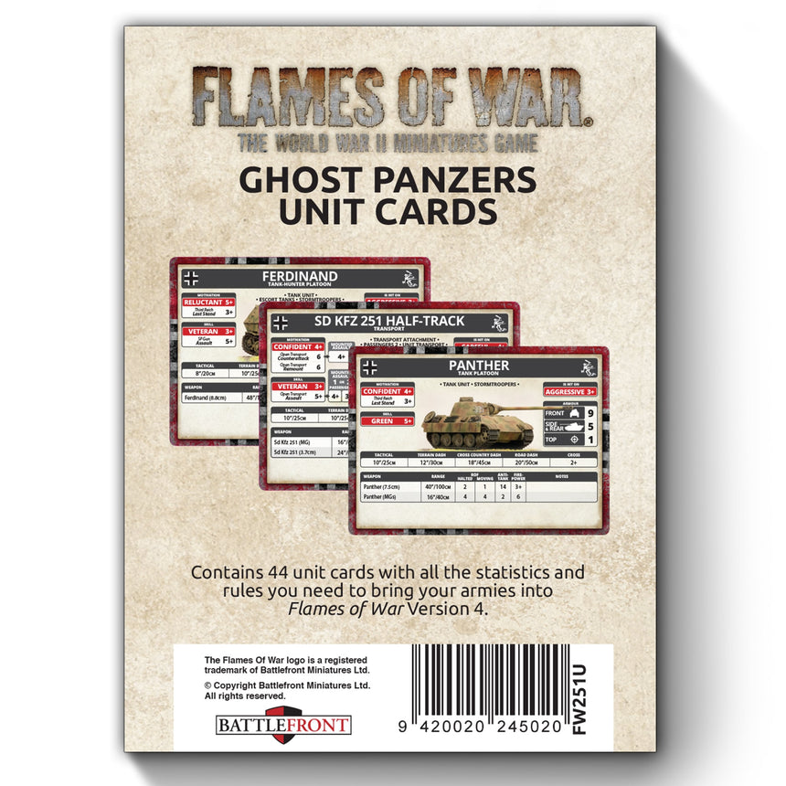 Ghost Panzer Unit Cards