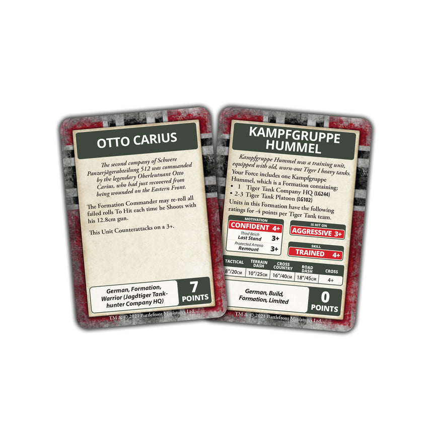 Bulge: German Command Cards