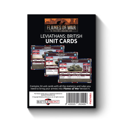 Late War Leviathans: British Unit Cards