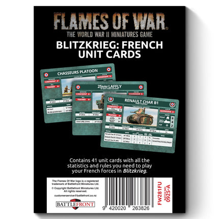 Blitzkrieg: French Unit Cards