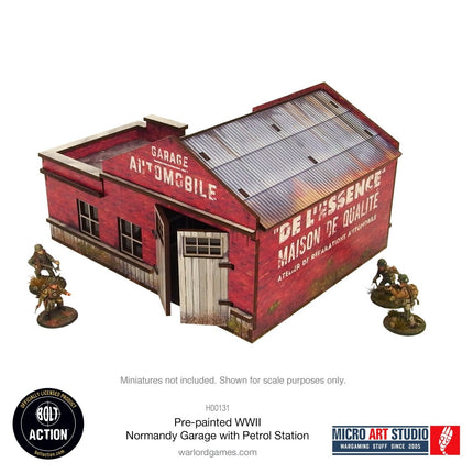 Garage With Petrol Station (Pre - painted Normandy) - Gelände - Micro Art Studio - H00131