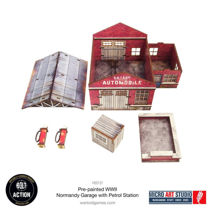 Garage With Petrol Station (Pre - painted Normandy) - Gelände - Micro Art Studio - H00131