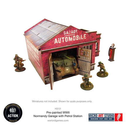 Garage With Petrol Station (Pre - painted Normandy) - Gelände - Micro Art Studio - H00131