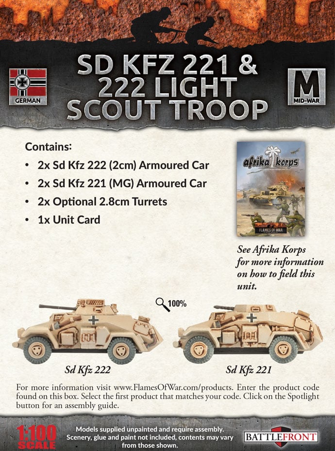 Sd Kfz 221 & 222 Light Scout Troop