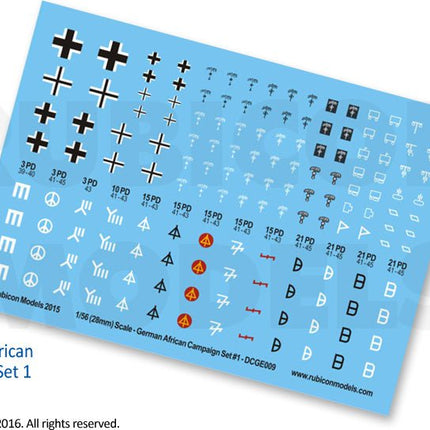 German African Campaign Set 1 Decal Sheet - Zubehör - Rubicon Models UK Ltd - 130011