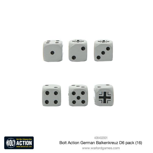German Balkenkreuz D6 Pack (16 Stk) - Zubehör - Warlord Games - 408402001