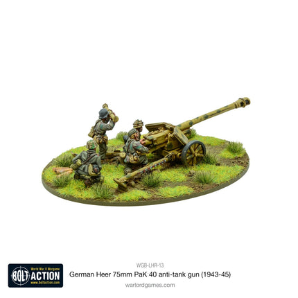 German Heer 75mm PaK 40 Anti - Tank Gun (1943 - 45) - Artillerie - Warlord Games - WGB-LHR-13