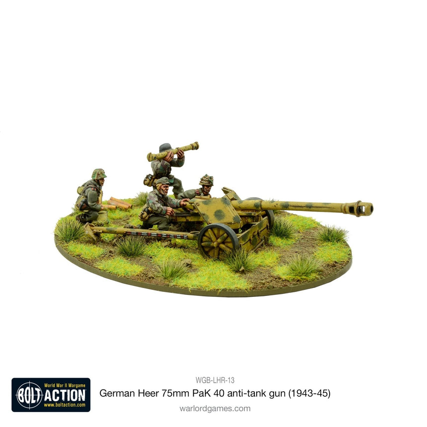 German Heer 75mm PaK 40 Anti - Tank Gun (1943 - 45) - Artillerie - Warlord Games - WGB-LHR-13