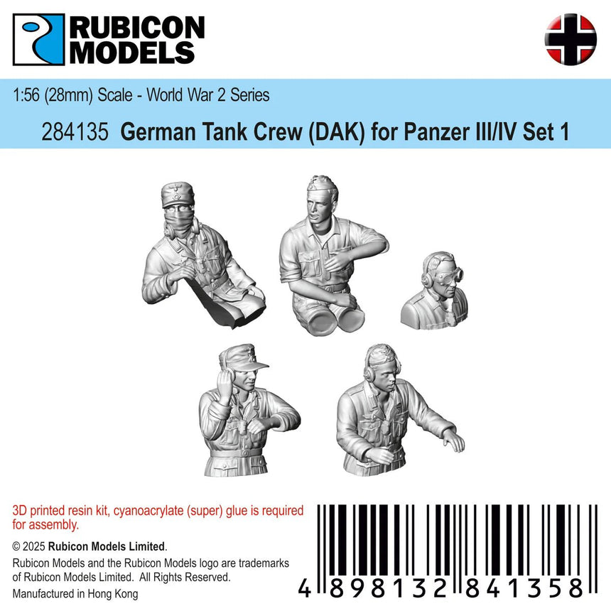German PzIII/IV Tank Crew (DAK) - Set 1 - Sonder - /Einzelmodelle - Rubicon Models UK Ltd - 284135