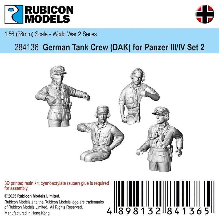 German PzIII/IV Tank Crew (DAK) - Set 2 - Sonder - /Einzelmodelle - Rubicon Models UK Ltd - 284136