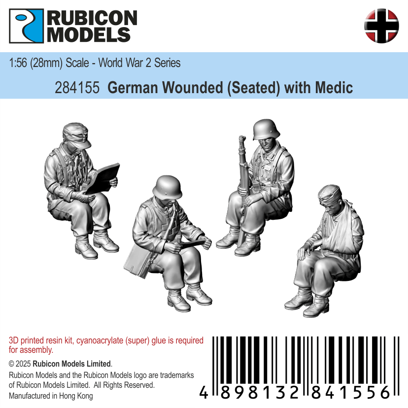 German Wounded (Seated) with Medic - Rubicon Models UK Ltd - 284155