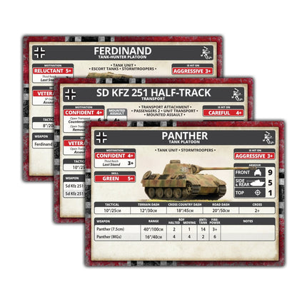 Ghost Panzer Unit Cards