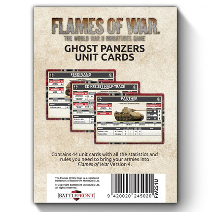 Ghost Panzer Unit Cards