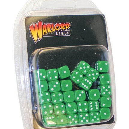 Green D6 Dice/Würfel Pack 10mm (30Stk) - Zubehör - Warlord Games - WG-D6-35