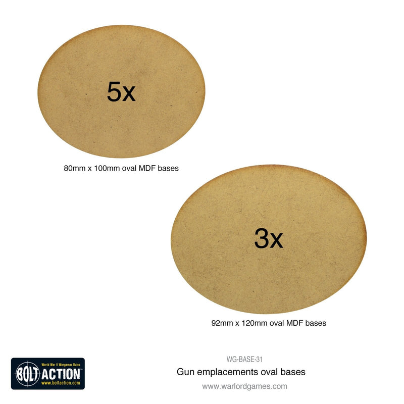 Gun Emplacements Oval Bases - Zubehör - Warlord Games - WG-BASE-31