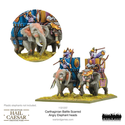 Hail Caesar Epic Battles: Carthaginian Battle Scarred Angry Elephant Heads
