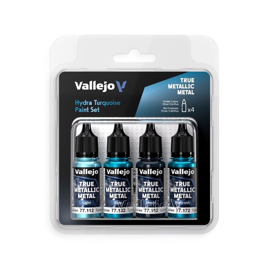 Hydra Turquoise - True Metallic Metal (4 x 18 ml) - Vallejo - 77264