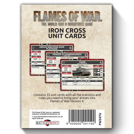 Iron Cross Unit Cards