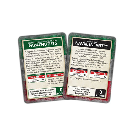 Italian Command Cards - Battlefront Miniatures