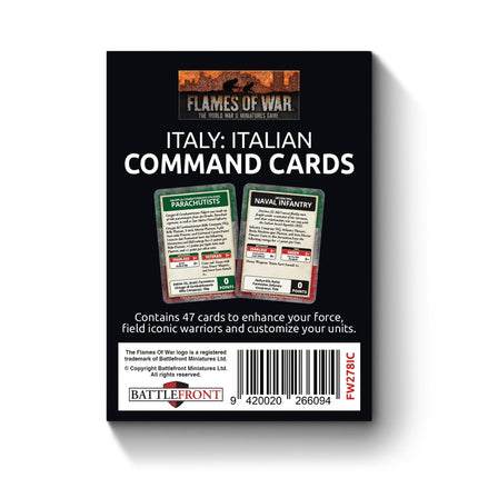 Italian Command Cards - Battlefront Miniatures