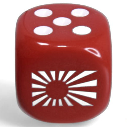 Japan War Dice Opaque Red/White 16mm d6 (12 Dice) - Zubehör - Chessex - CHX29062