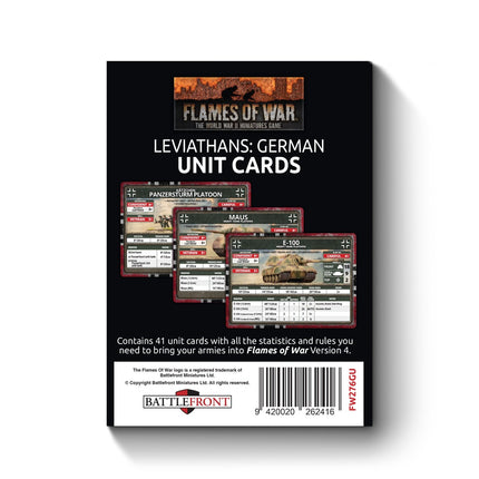 Late War Leviathans: German Unit Cards
