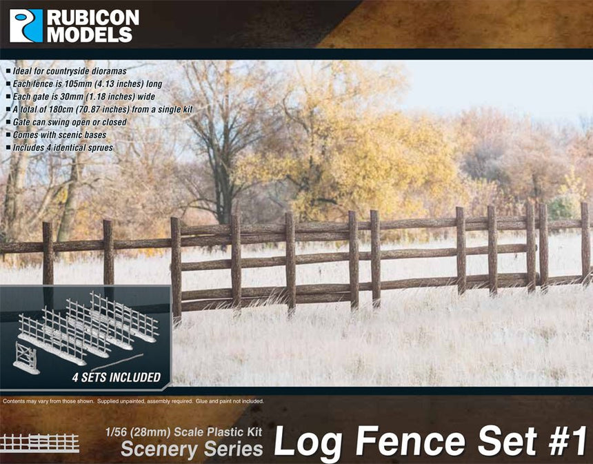 Log Fence Set 1 - Gelände - Rubicon Models UK Ltd - 283001