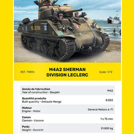 M4A2 Sherman "Division Leclerc" - Panzer - Heller - 79894