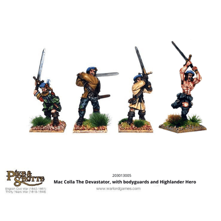 Mac Colla "The Devastator" mit Leibwachen und Highlander-Held