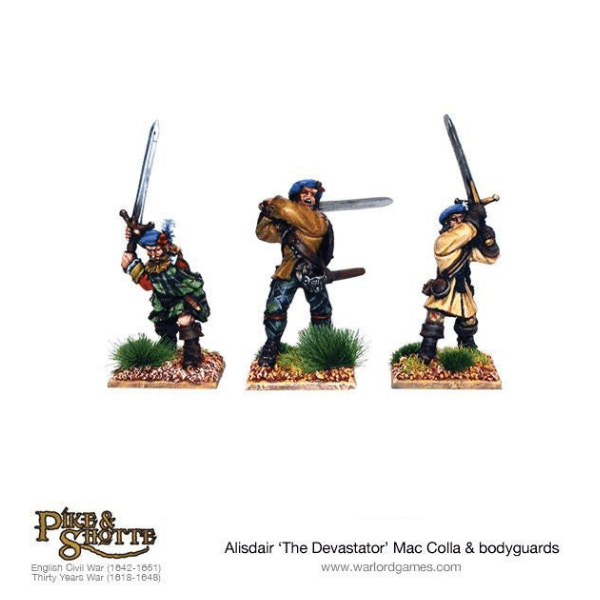 Mac Colla "The Devastator" mit Leibwachen und Highlander-Held