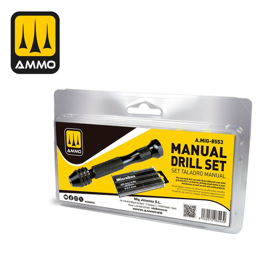 Manual Drill Set - Handbohrer mit 20 Bohrern - AMMO by MIG Jimenez - A.MIG-8553