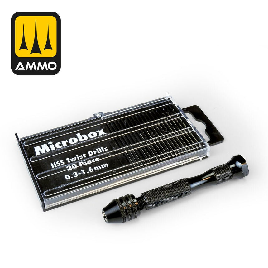Manual Drill Set - Handbohrer mit 20 Bohrern - AMMO by MIG Jimenez - A.MIG-8553 (2)