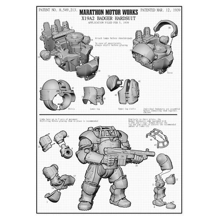 Marcher: X19A2 Badger Hardsuits - Sonder - /Einzelmodelle - Wargames Atlantic - MUSA003P