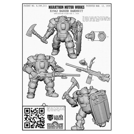 Marcher: X19A2 Badger Hardsuits - Sonder - /Einzelmodelle - Wargames Atlantic - MUSA003P