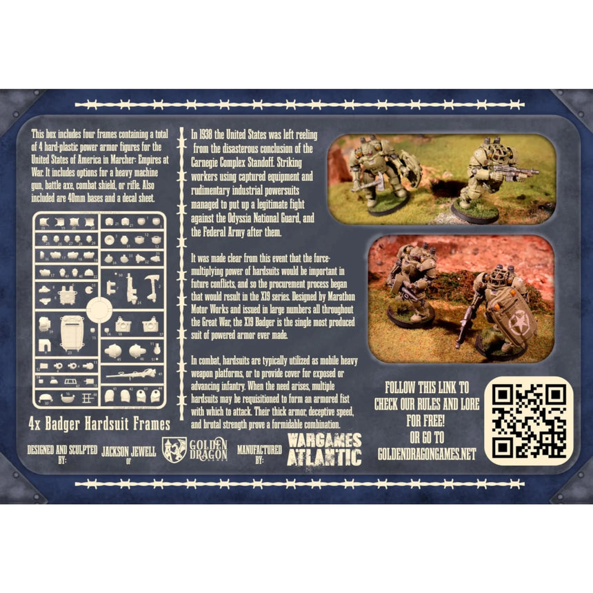 Marcher: X19A2 Badger Hardsuits - Sonder - /Einzelmodelle - Wargames Atlantic - MUSA003P
