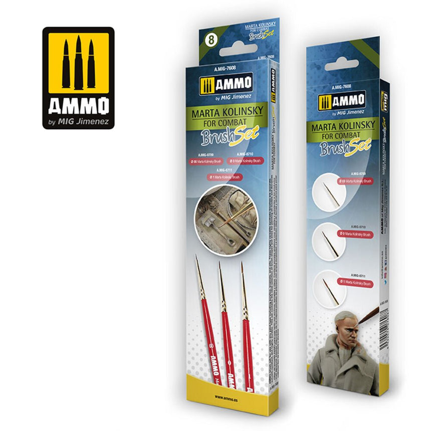 Marta Kolinsky for Combat - Pinselset (3 Pinsel) - AMMO by MIG Jimenez - A.MIG-7608