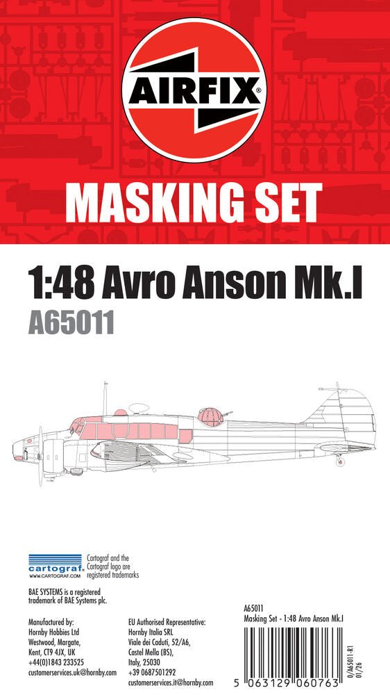 Masking Set - Avro Anson Mk.I - Werkzeug - Airfix - A65011