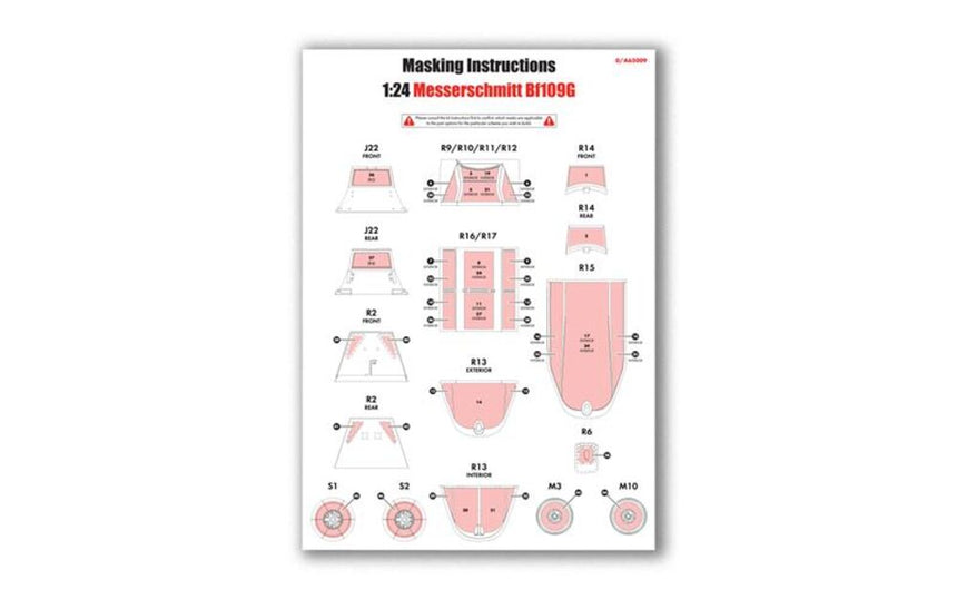 Masking Set Messerschmitt Bf109G-5/G-6 - Flugzeuge - Airfix - A65009