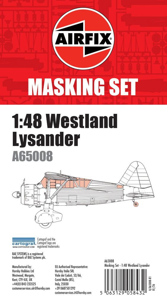 Masking Set - Westland Lysander - Werkzeug - Airfix - A65008