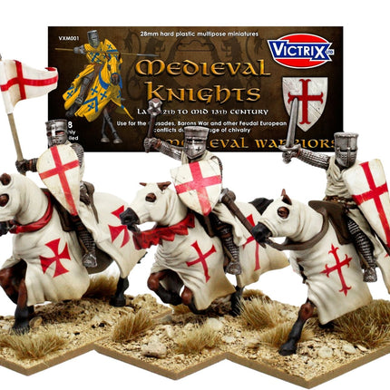 Victrix Medieval Knights - 28mm Berittene Ritter (Hartplastik)