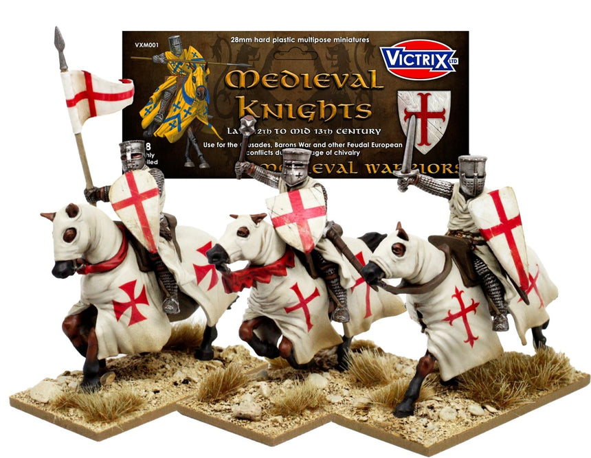 Victrix Medieval Knights - 28mm Berittene Ritter (Hartplastik)