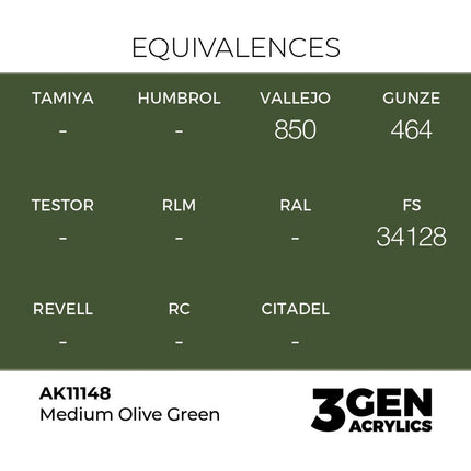 AK Interactive 3rd Generation - Medium Olive Green 18 ml