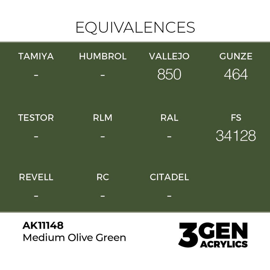 AK Interactive 3rd Generation - Medium Olive Green 18 ml