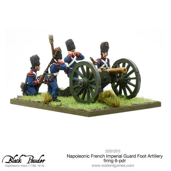 Napoleonic French Imperial Guard Foot Artillery firing 6 - pdr - Artillerie - Warlord Games - 303012015