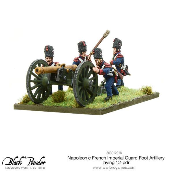Napoleonic French Imperial Guard Foot Artillery laying 12 - pdr - Artillerie - Warlord Games - 303012018