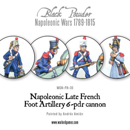 Napoleonic Late French Foot Artillery 6 - pdr Cannon - Artillerie - Warlord Games - WGN-FR-35