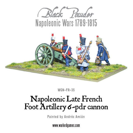 Napoleonic Late French Foot Artillery 6 - pdr Cannon - Artillerie - Warlord Games - WGN-FR-35